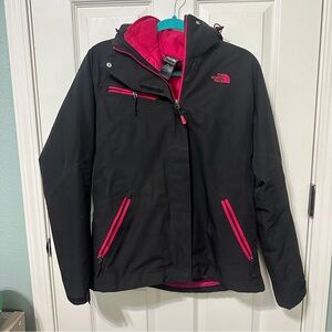 The North Face Women's Black and Pink Jacket
